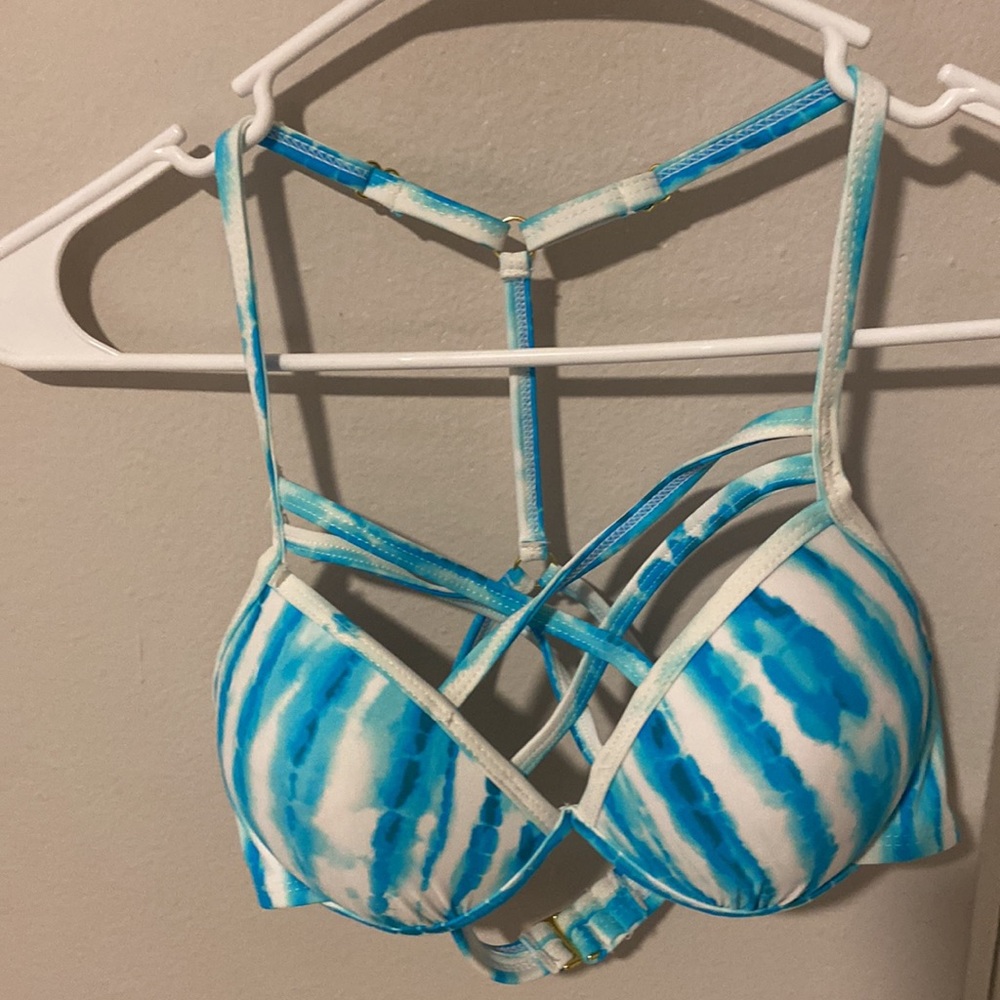 Blue tie-die Bikini top